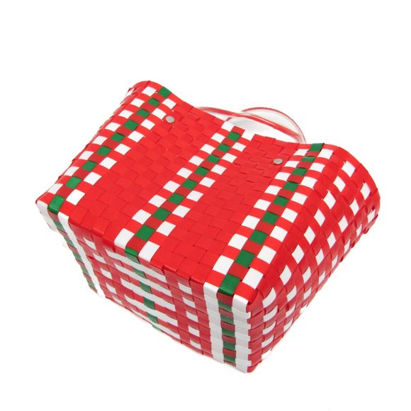 Marni Flower Cafe Basket Bag Women's Polypropylene Handbag Multi-color,Red Color - Picture 2 of 9